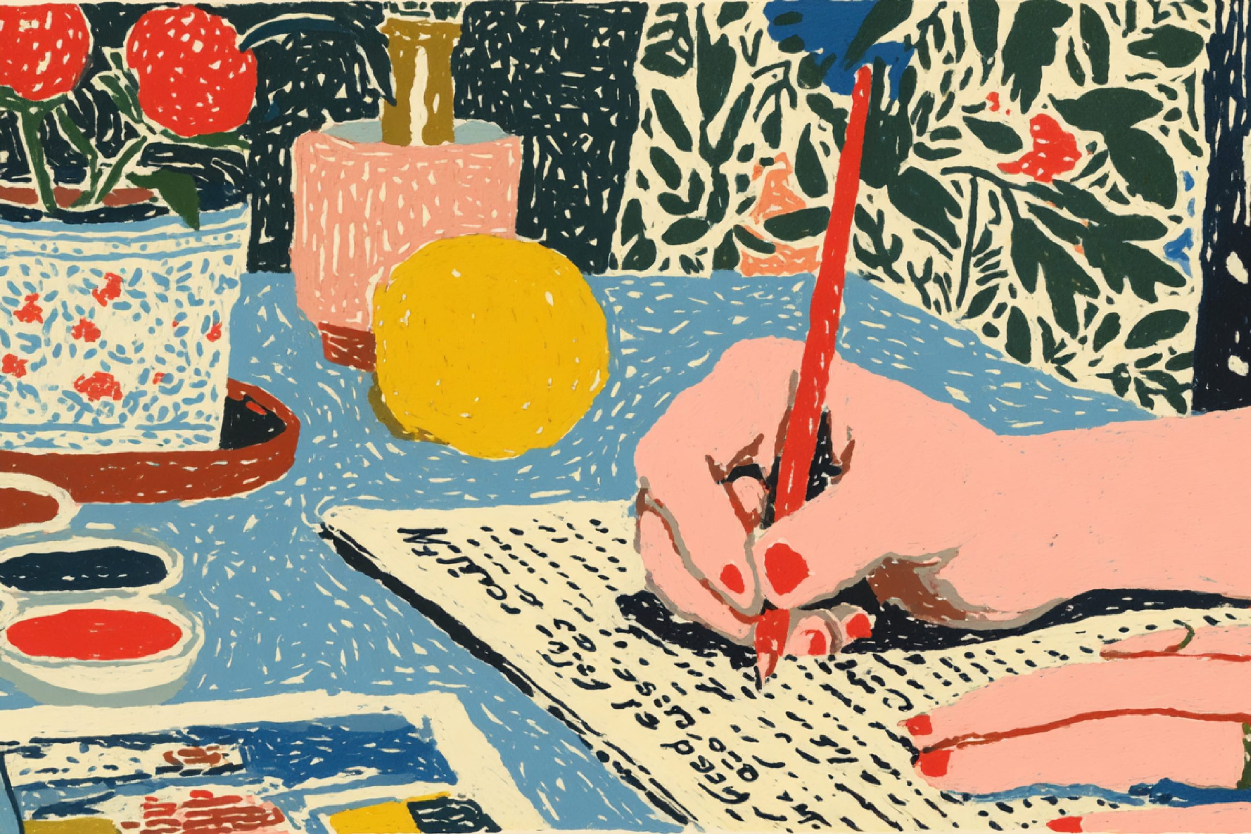 Mujer escribiendo hábitos de autocuidado en un diario, promoviendo el bienestar emocional y la salud mental.